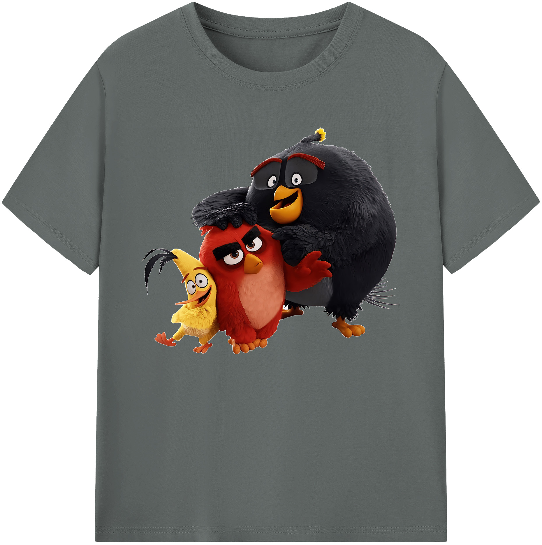 （画像用） Angry Birds アングリーバード 綿100％ メンズ半袖Tシャツ｜肌触りやわらか＆通気性